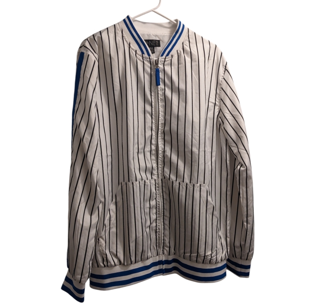 G-Net Men's Striped Windbreaker Jacket L